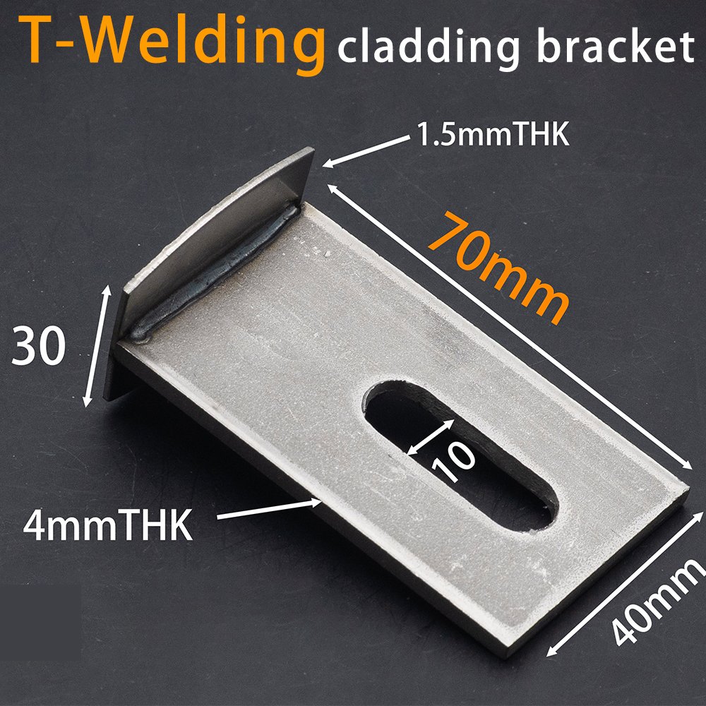 Stainless steel T-welding stone cladding bracket for facade installation