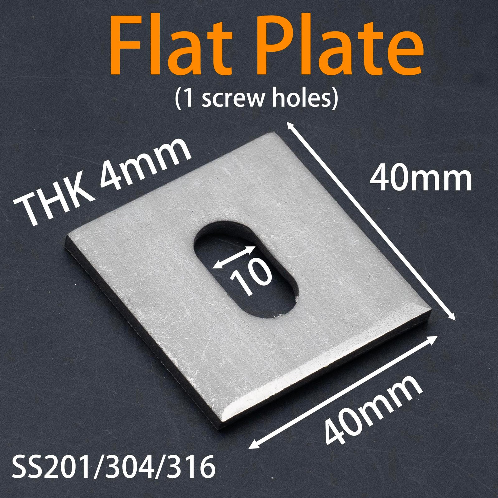 Stainless steel flat plate bracket for stone facade fixing