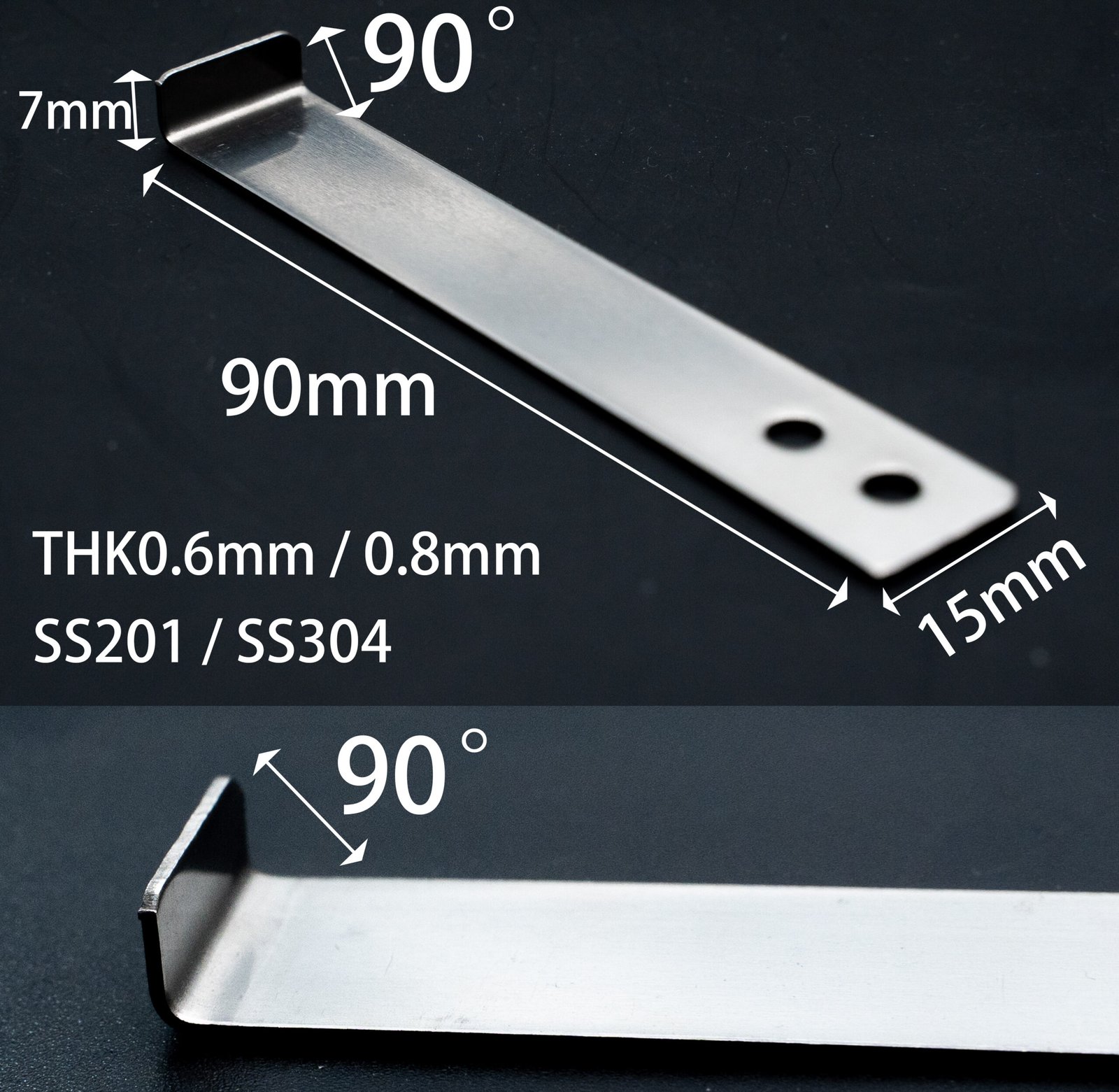 Stainless steel cladding hook for ceramic tile wall fixing